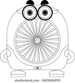 cartoon fan like cute mascot