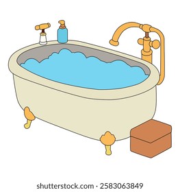 Cartoon Fancy Bathtub Vectors Illustration