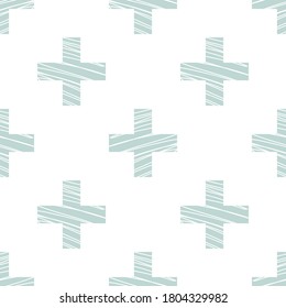 Cartoon fantasy cross seamless pattern. Infinity geometric background. Wrapping paper. Vector illustration.  