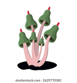 Cartoon fantasy mushroom shape. Vector illustration