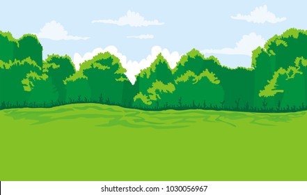 Cartoon fantasy vector seamless landscape, 
endless alien nature background for game design, 
separated layers for parallax effect in animation