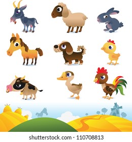 Cartoon farm animals