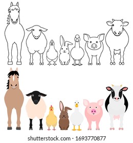 cartoon Farm animals border set