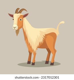 cartoon farm goat vector illustration for eid al adha celebration for muslims