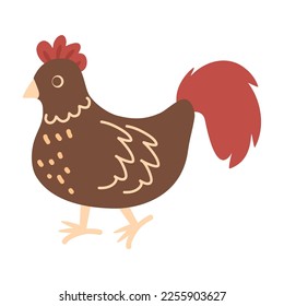 cartoon farm poultry birds flat illustration