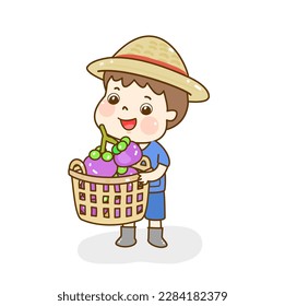 Cartoon Farmer character for farming.