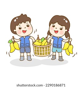 Cartoon Farmer tiene carácter de mango.