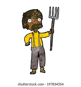 cartoon farmer with pitchfork
