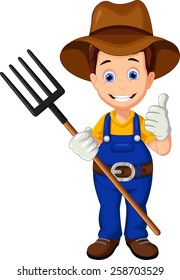 cartoon farmer thumb up