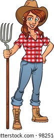 Cartoon farmer. Vector illustration with simple gradients. All in a single layer.
