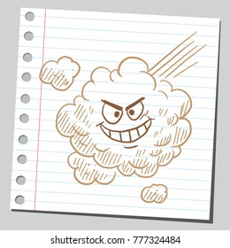 Cartoon farting gas cloud