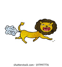 cartoon farting lion