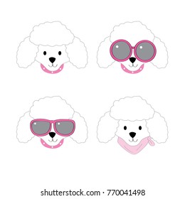 Cartoon fashion poodle dog vector.