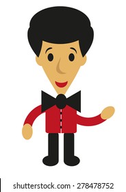 Cartoon fashion well dressed man.
