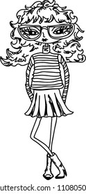 Cartoon fashionable girl