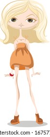 Cartoon fashionable girl 