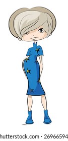 Cartoon fashionable girl