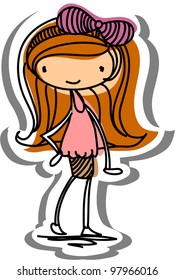 Cartoon fashionable girl