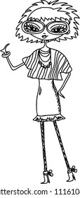 Cartoon fashionable girls