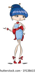 Cartoon fashionable girls 