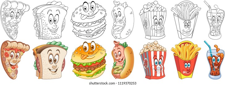 Download Food Coloring Pages High Res Stock Images Shutterstock