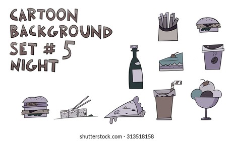 cartoon fast food elements