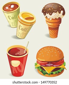 Cartoon fast food icon