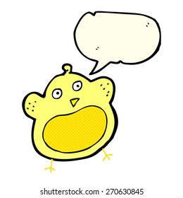 cartoon fat bird with speech bubble