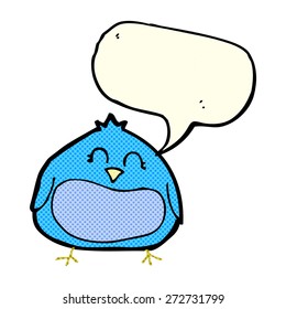 cartoon fat bird with speech bubble