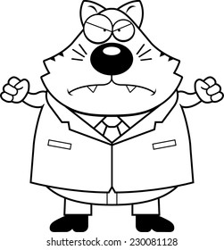 A cartoon fat cat with an angry expression.