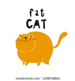 Cartoon Fat Cat Character Illustration You Stock Vector (Royalty Free ...