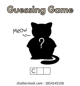 Juego de adivinanzas de gatos gordos. Ilustración de vectores para la educación infantil