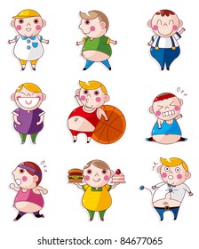 Cartoon Fat people icons