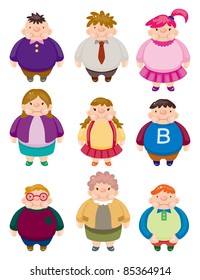 Cartoon Fat people icons