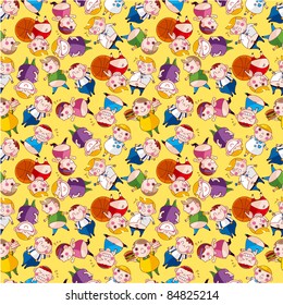 Cartoon Fat people seamless pattern