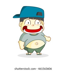 Cartoon Fat People vector.