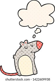 rata gorda de caricatura con burbuja de pensamiento en estilo de libro de historietas