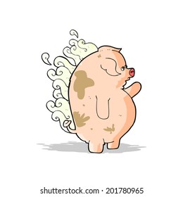 cartoon fat smelly pig