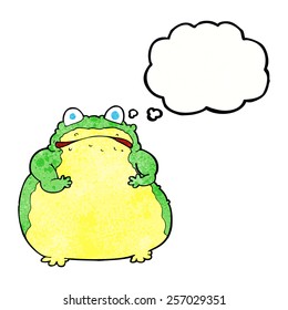 cartoon fat toad with thought bubble