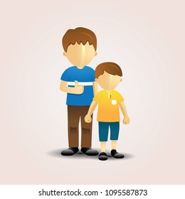 Cartoon Father and Son