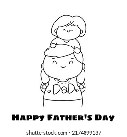 cartoon father's day cute illustration simple drawing vector