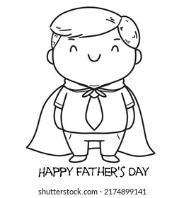 caricatura del día del padre linda ilustración simple vector de dibujo