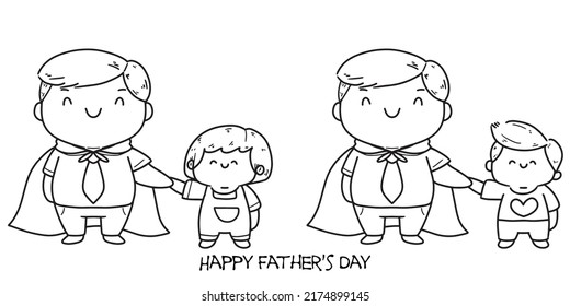 cartoon father's day cute illustration simple drawing vector