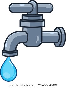 Cartoon Faucet Water Drop Vector Hand Stock Vector (Royalty Free ...