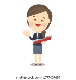 Cartoon Feale Teacher-Charakter, Vektorgrafik
