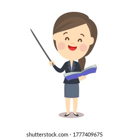 Caricatura Vector de caracteres de la profesora de sexo femenino