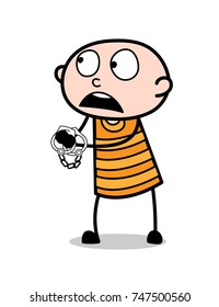 Cartoon Fearful Prisoner Obliged Expression
