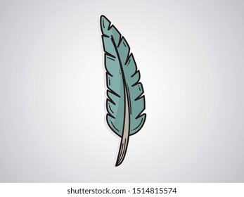 Cartoon Feather On White Background Stock Vector (Royalty Free ...