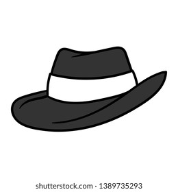 Cartoon Fedora Hat Vector Illustration