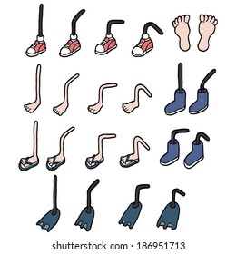 cartoon feet set